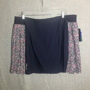 Womens NWT Ralph Lauren Skirt Athletic Pleated Floral Mixed Texture Tennis Sport